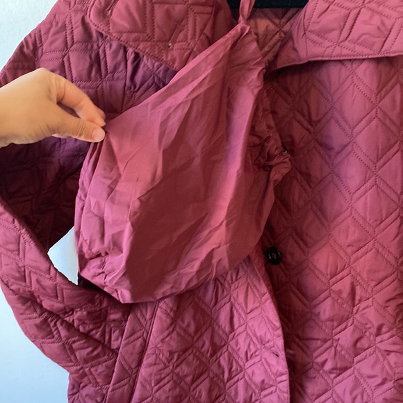 NWOT LANDS END PRIMALOFT BARN COAT ladies large wine color packable with bag - Picture 4 of 7